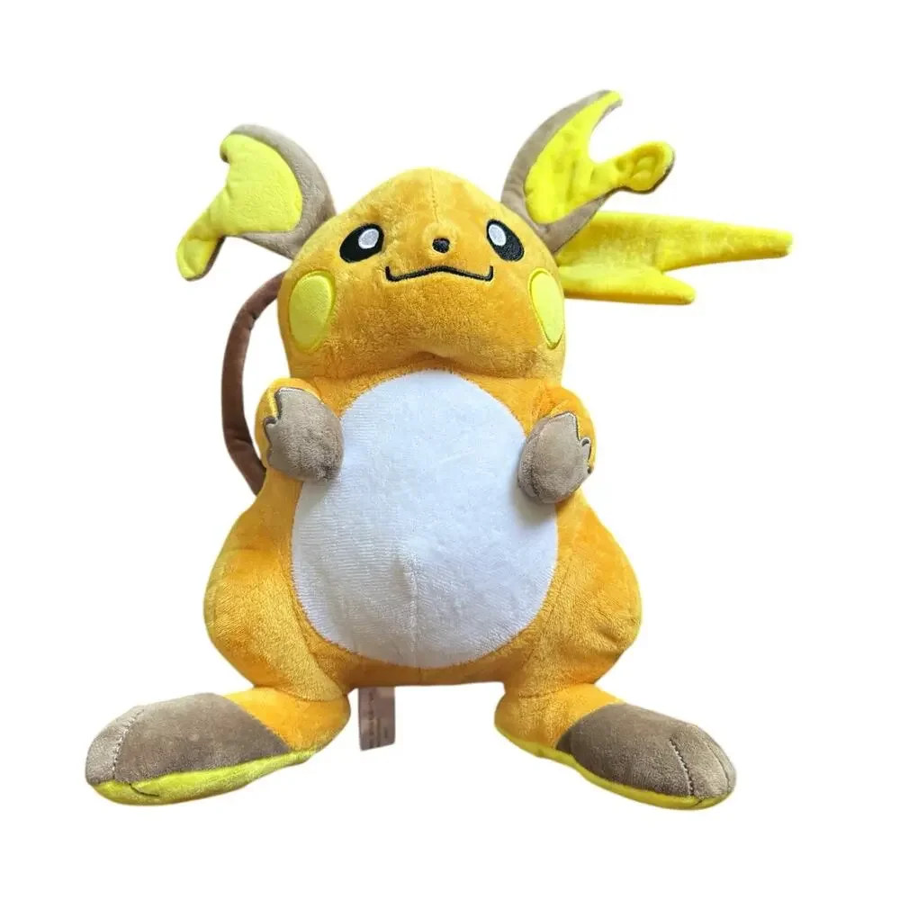 Pokémon Raichu Mouse Plush Stuffed Animal Yellow White Brown Black 10”